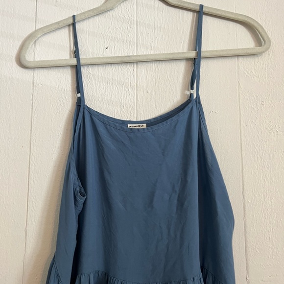 Intimately Free People blue smock dress. Mid length with lace detail - Picture 2 of 4